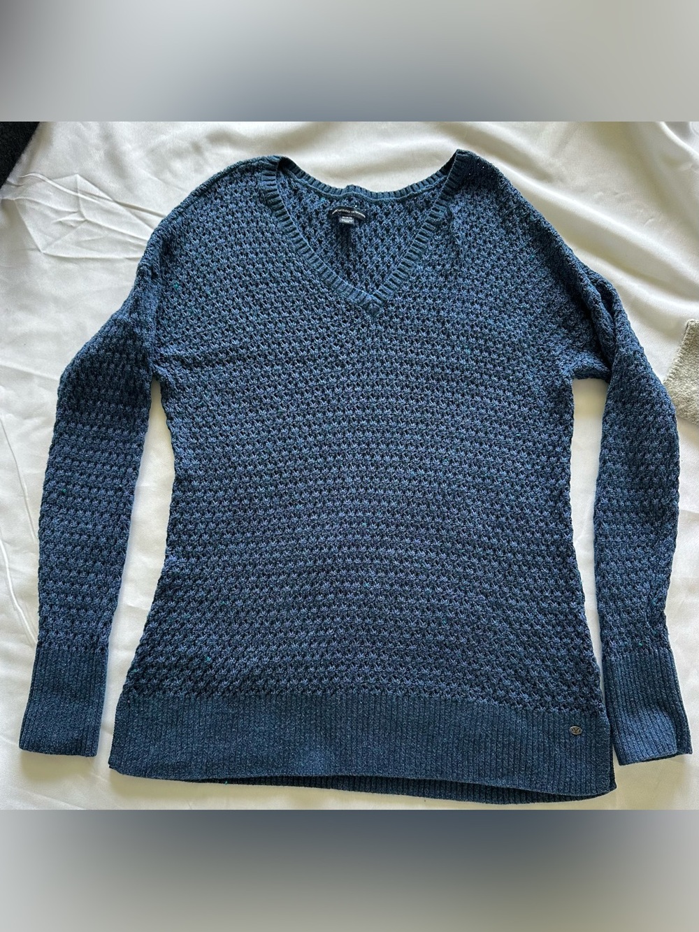 American Eagle Outfitters Navy Blue V-Neck Sweater